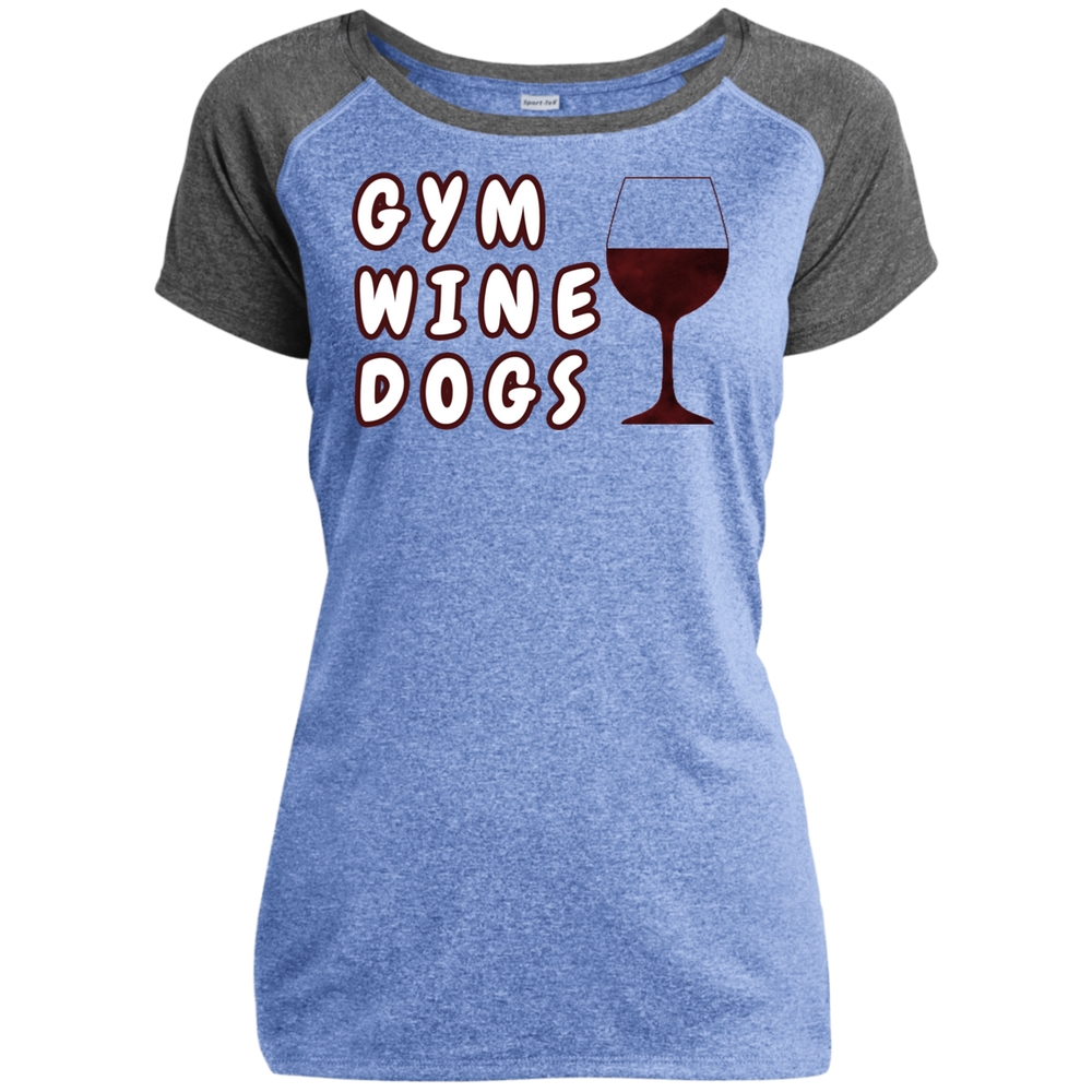 Ladies Performance T-Shirt Gym, Wine, Dogs