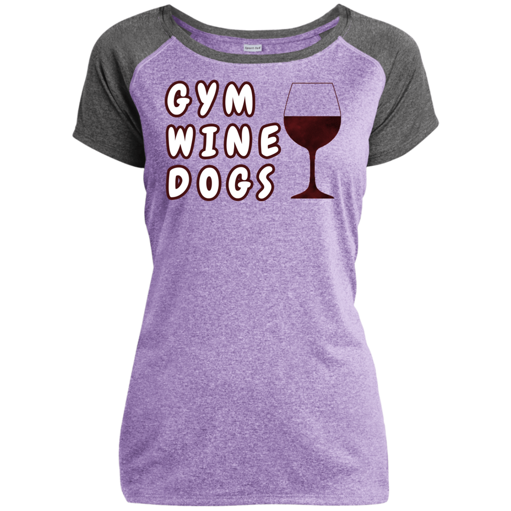 Ladies Performance T-Shirt Gym, Wine, Dogs