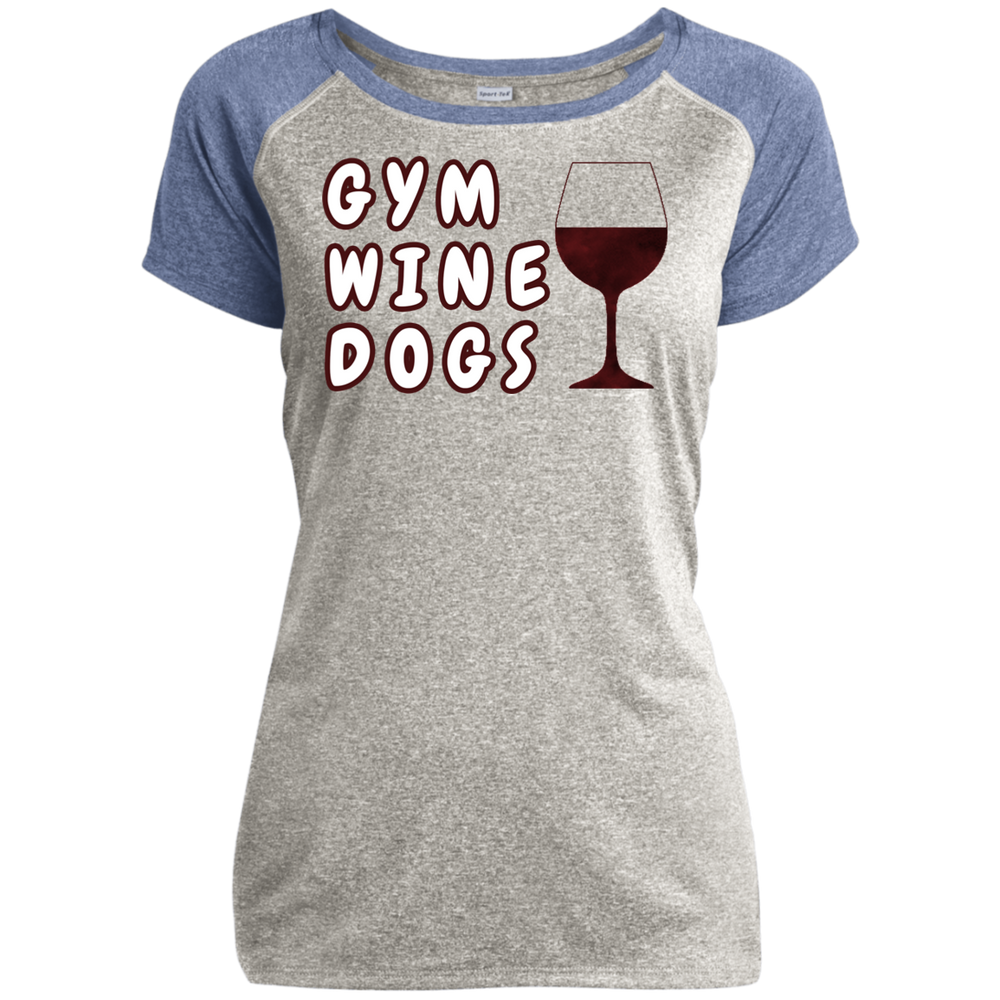 Ladies Performance T-Shirt Gym, Wine, Dogs
